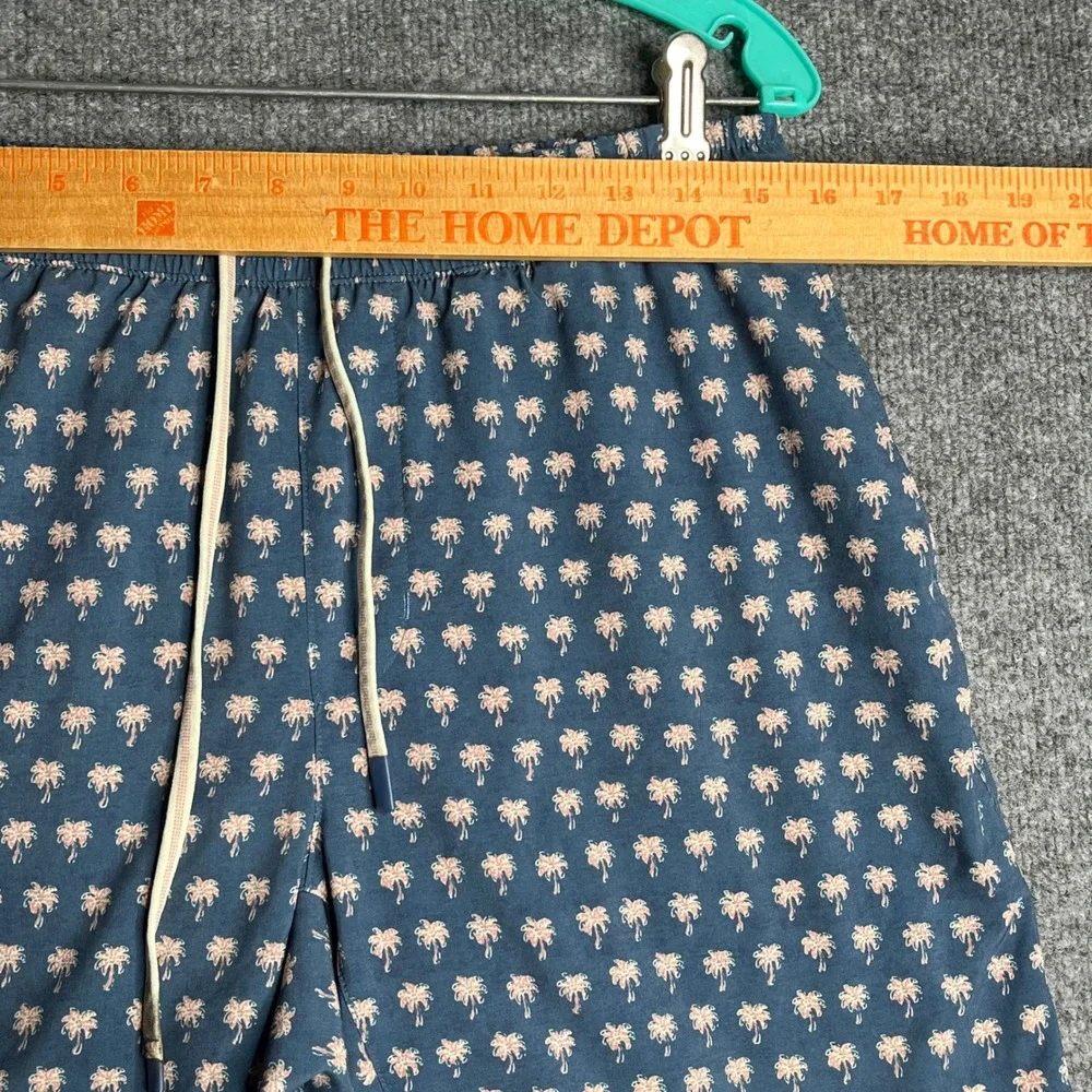 Faherty Shorelite Mens Blue Palm Tree Print Performance Shorts Size M